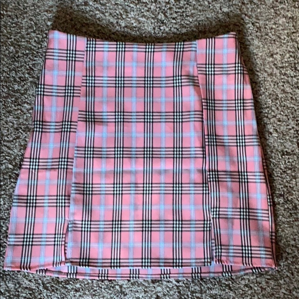Pink Plaid Mini skirt